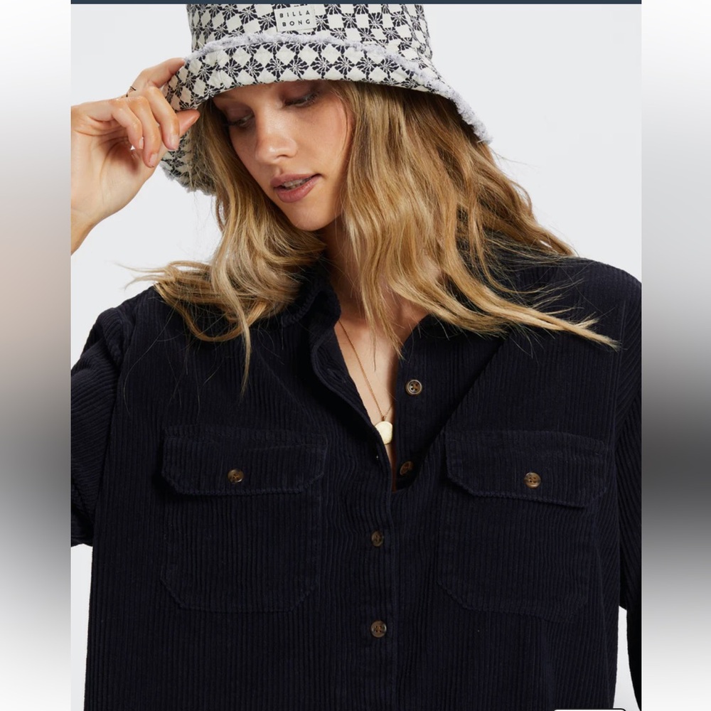 Billabong Black Corduroy Button-Down Shirt